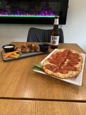 Wings & Hot Pepperoni Flatbread