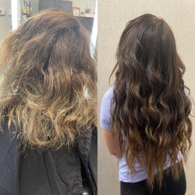 Full color and hair extensions transformation. This could be you!  Book your consultation today!