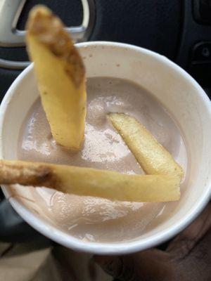 Fries & frosty - the only way to do it!