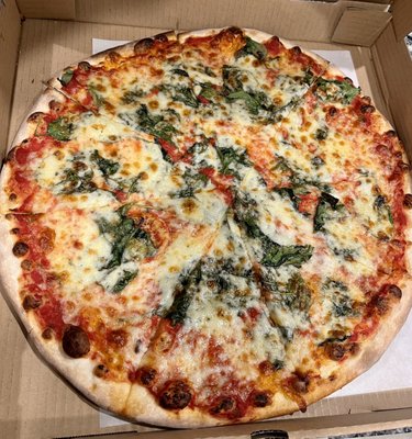 Plain Cheese Pizza with spinach