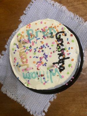 We decorated the AMAZING Italian cream cake that is just soooo yummy!