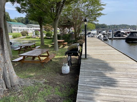 Picnic area for the docks