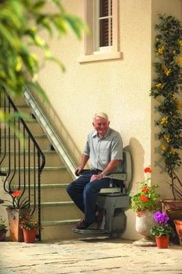 Outdoor stair lift installations.