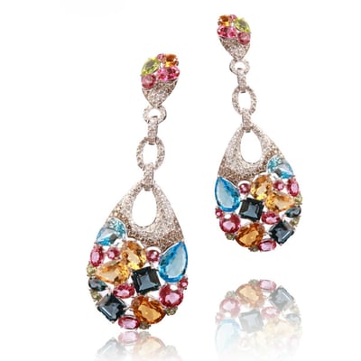 Add some color to your look with these eye catching earrings designed by Casa Reale. 
 #JewelryDesigner #CasaRealeJewelry #ea...