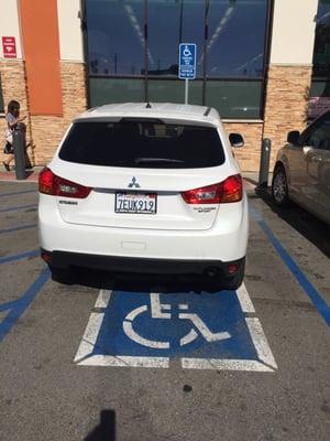 Fuck this guy with no tags, parking in the handicapped spot when there are 9 other open spaces in this lot.