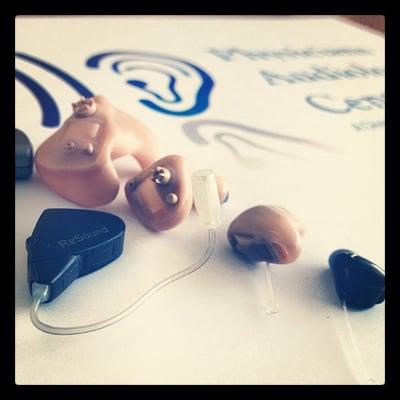 A variety of hearing aid styles can be found at Physicians Audiology Center