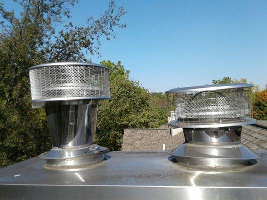 Screens modified to prevent stinky stink bug into the home. These screens also allow the chimney to breathe.