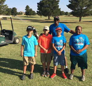 Golfers with Coach Milton Lee.