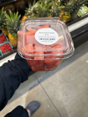 Seven bucks for a little container of watermelon is outrageous