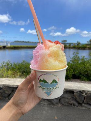 Strawberry, lychee, pineapple shave ice!