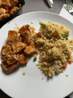 General Tso's Tofu with Vegetable Fried Rice