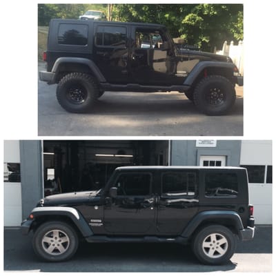 4.5 inch Skyjacker lift in 2010 Jeep Wrangler Unlimited, wheels and Cooper STT PROS