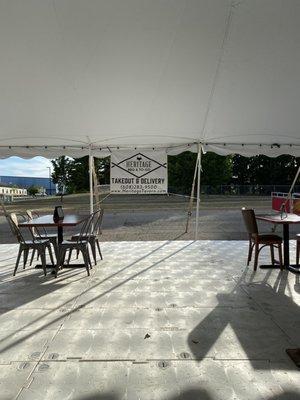 Patio/tent seating.