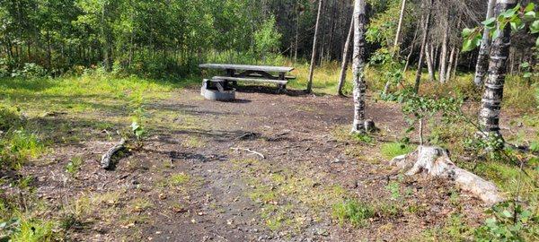 Picnic table at Kelly Lake, one of the day use areas at Skilak