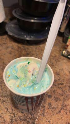 Blue goo with nerds   10/10 so good I've order this so many times