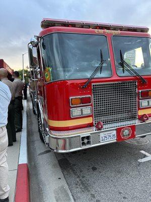 Fire department is present at this ceremony