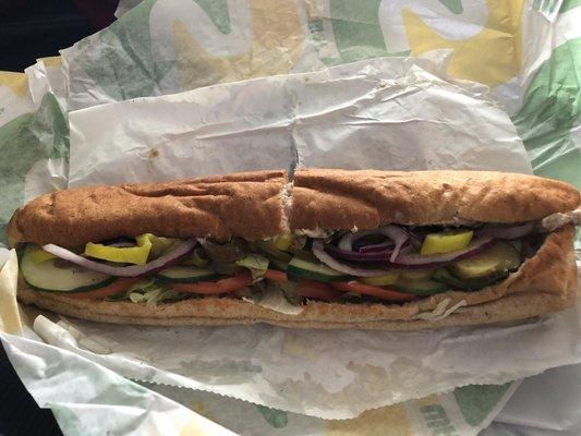 Foot-long tuna sub