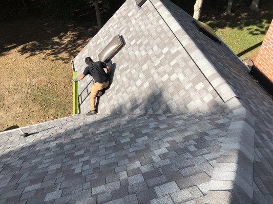 Inspecting the roof