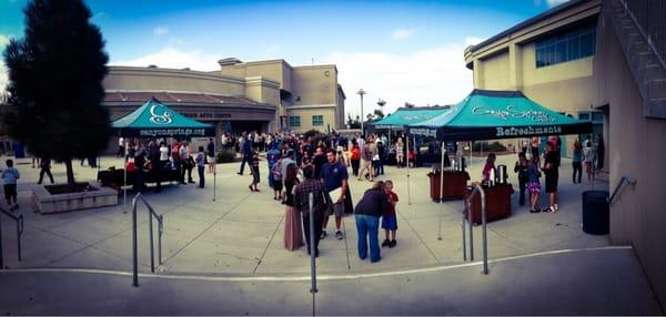 Courtyard after an 8:30am service