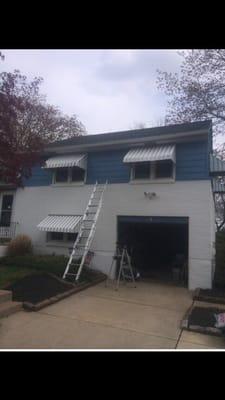 He went with a colonial blue an a antique white. This house turned out beautiful.