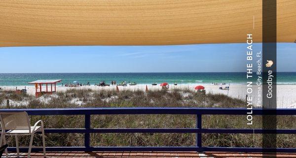 Beach deck and access to beach. Also view from parking lot.