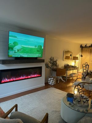 Fireplace and shelve installation.