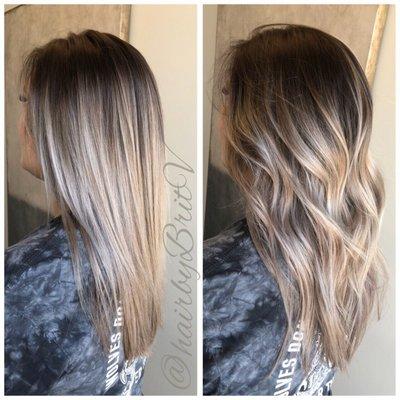 Fresh color roots to ends that blend!! It's always the best when you can wear your hair straight or curled & looks great either way!!