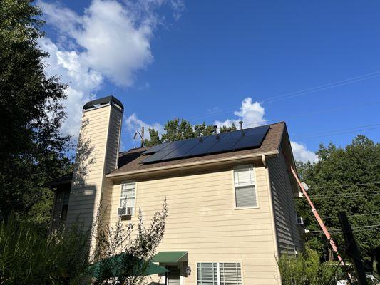 Solar panels on house roof