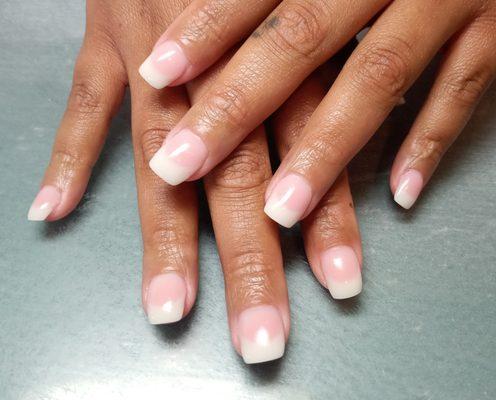 Finished sculpted new set french gel nails