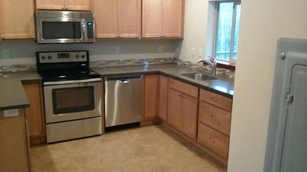 Construction clean up. Kitchen area.