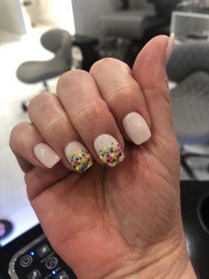 Love my birthday confetti nails!