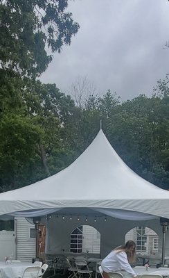 High Peak Tent with soft front draping for the engaged couple!