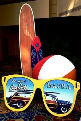 We can make any custom sign to suit your needs. This fun sunglasses sign is made out of wood and cut on our computerized router CNC machine.