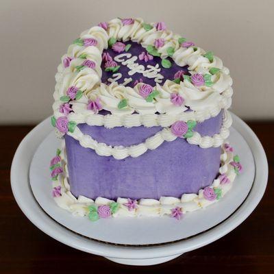 Purple Floral Lambeth Cake