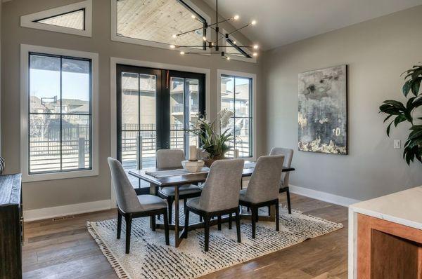 Formal dining room staged by our team at The Omaha Home Staging Co. in Elkhorn.