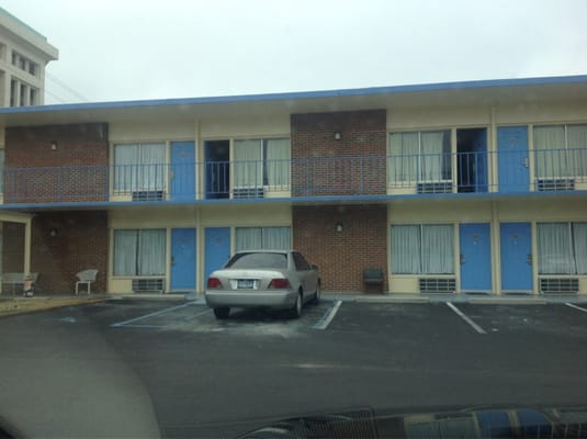 This is the outside of the motel. Not fancy at all.