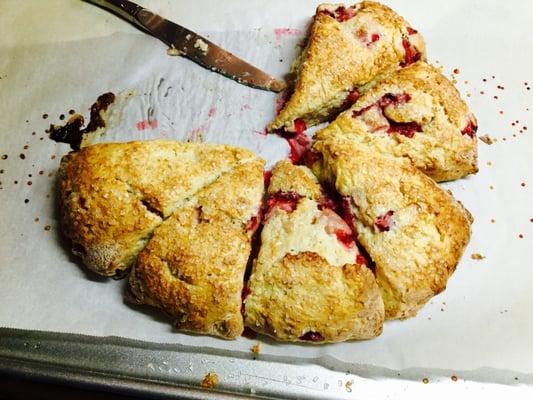 Strawberry and cream scones.