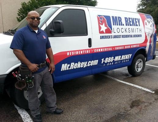 Locksmith Tech in front of van