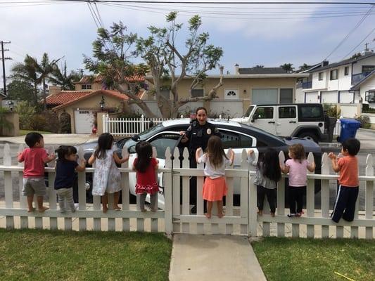 Thank you Redondo Beach Police Department and Officer Denise Hatten for visiting our school during community helpers: police week!