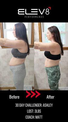 What a difference in just 30 days! This client is looking AMAZING!