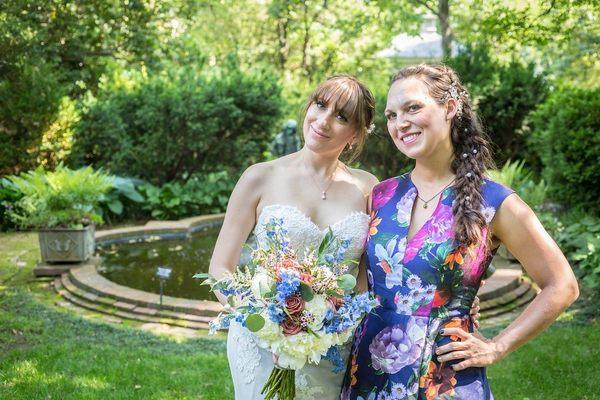 Tanya did my makeup and hair as well as my maid of honor's makeup and Viking-inspired hair pictured here. We both turned heads all day!