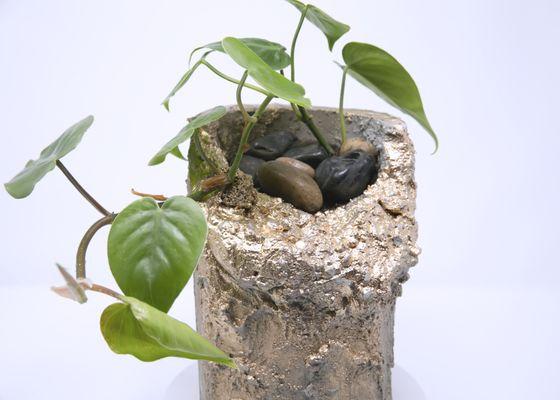 Handmade concrete planter sculpture