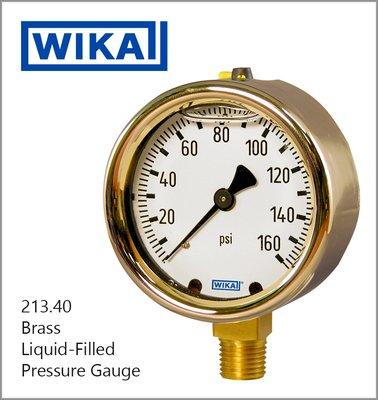 Wika 213.40 Brass Liquid-filled Pressure Gauge