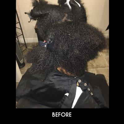 100 % natural hair before silk press