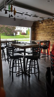 Bay door is open! Outdoor seating available!