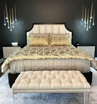 We love providing custom bedding for our clients.