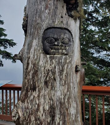 A carving near the nature center.