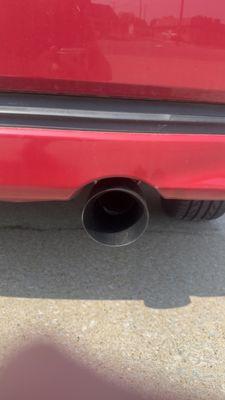 Exhaust tip I got on my car perfectly lines up.