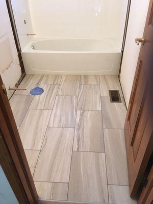 Bathroom ceramic tile floor