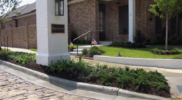 new landscaping at a neighborhood entrance